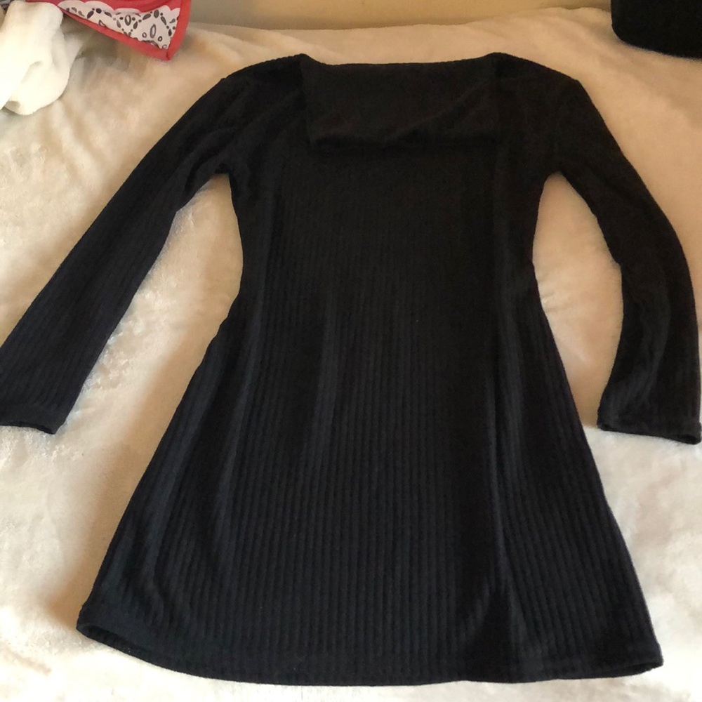 Turtle neck black dress